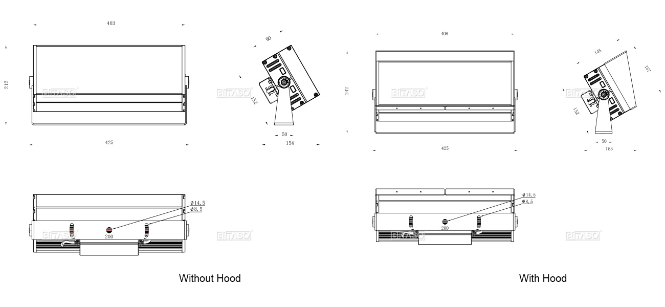LUMINAIRE DIMENSION LUMINAIRE DIMENSION