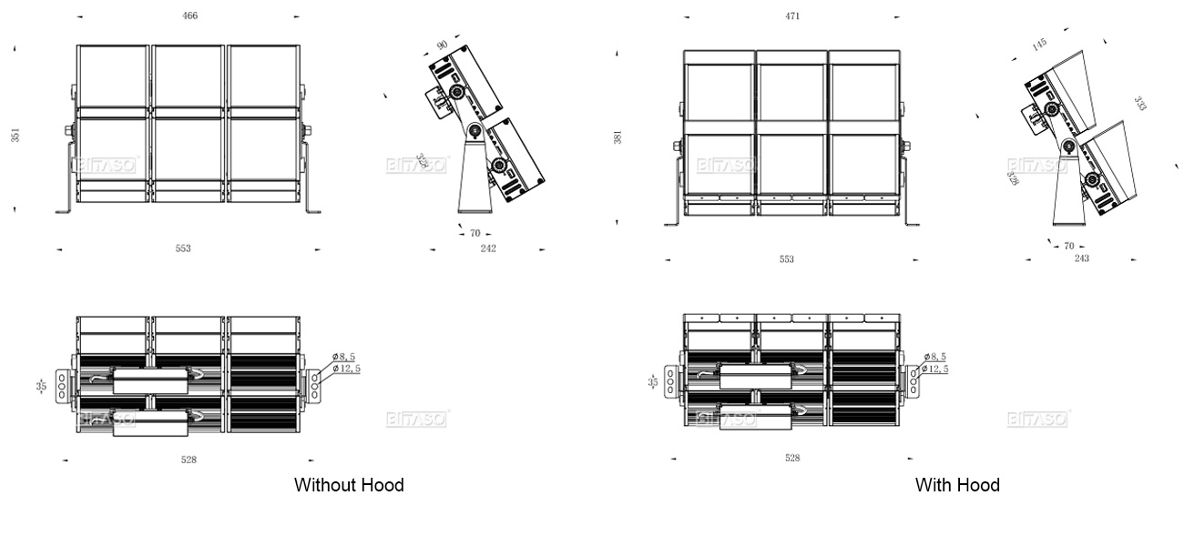 LUMINAIRE DIMENSION LUMINAIRE DIMENSION