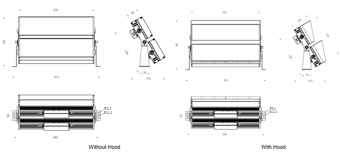 LUMINAIRE DIMENSION LUMINAIRE DIMENSION