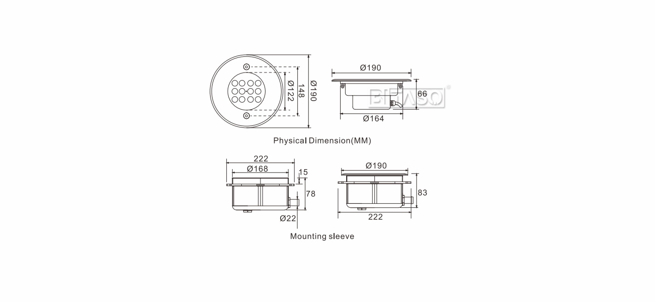 LUMINAIRE DIMENSION